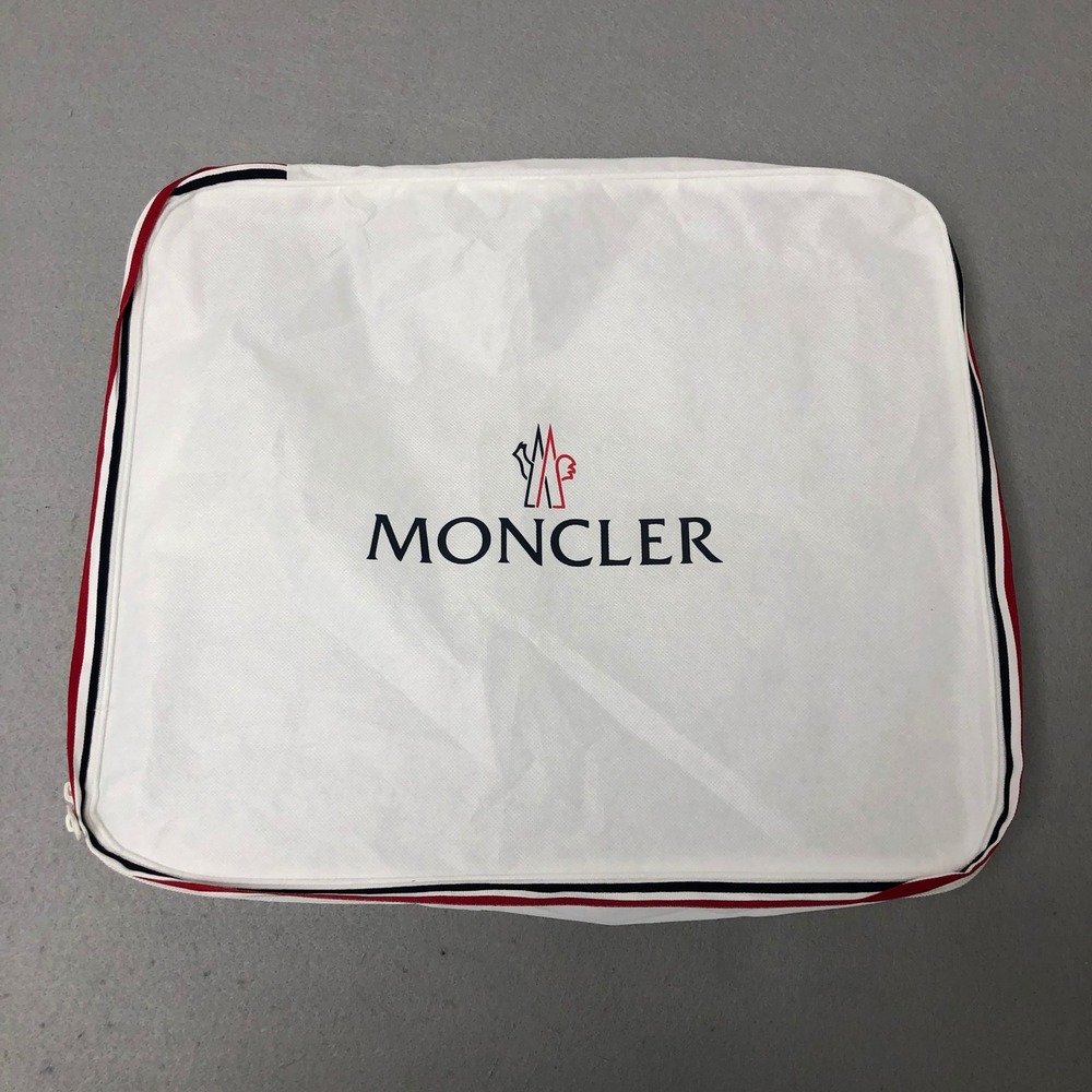 Moncler Storage Bag Unisex OS White Logo Zip Recycled Polyester Organizer Case